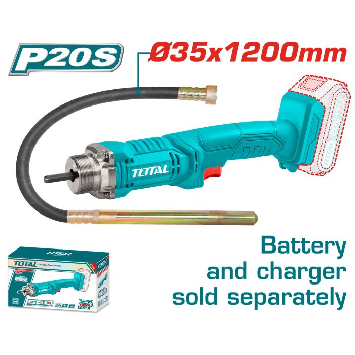 TOTAL VIBRATOR AKU. ZA BETON 2300rpm - 20V