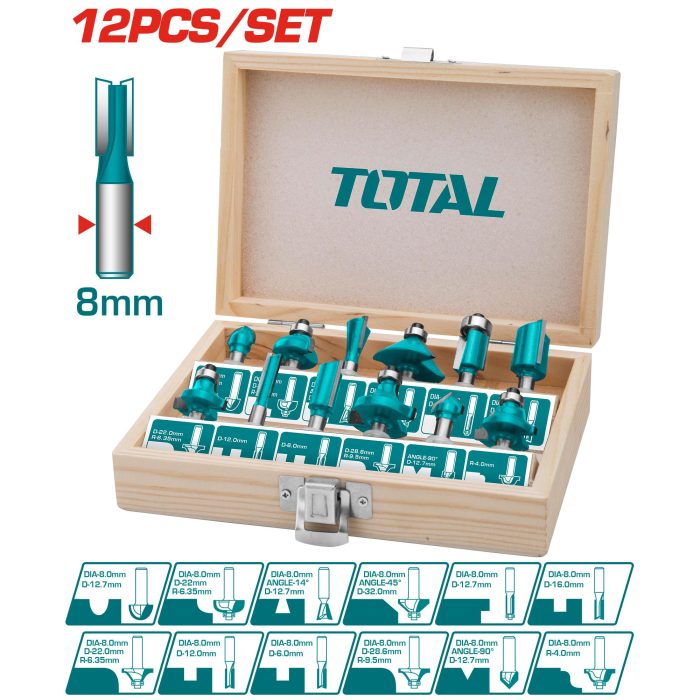 TOTAL GLODALA ZA DRVO 8mm - SET 12/1