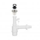 Sifon S za umivaonik 32mm s čašom i piletom + nastavak za perilicu PVC