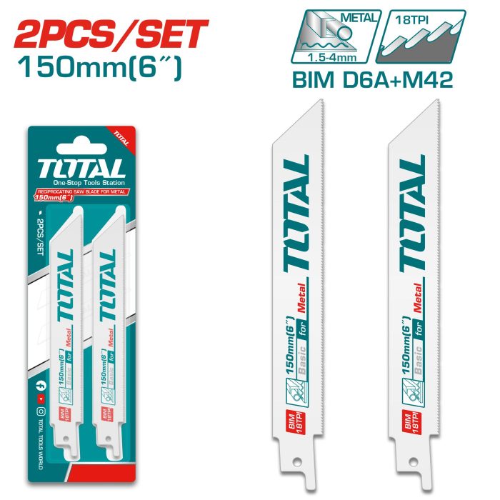 TOTAL List ubodne pile za metal 150mm 2/1