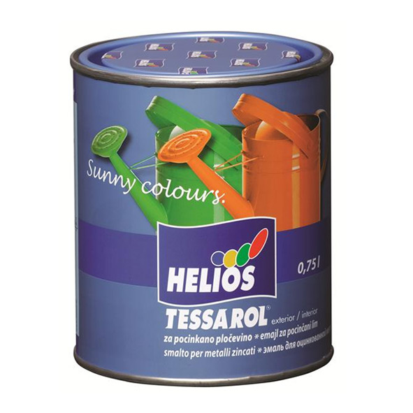 TESSAROL emajl za pocinčani lim 0,75l - crni