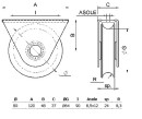 Kotač za klizna vrata "U" sa nosačem - Ø80mm