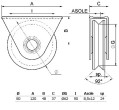 Kotač za klizna vrata "V" sa nosačem - Ø80mm