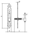 Nosač spojnica podešavajući crni art.1235 - 20cm/Ø12
