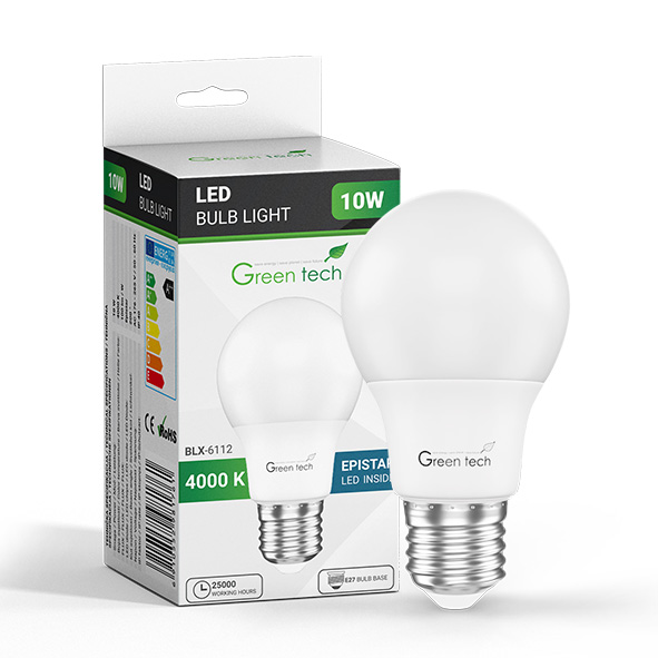 LED žarulja Green Tech 10W - 4000K E27 A60
