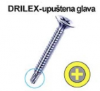 Vijak za lim upuštena glava Drilex 4,8 x 25 mm/25 kom